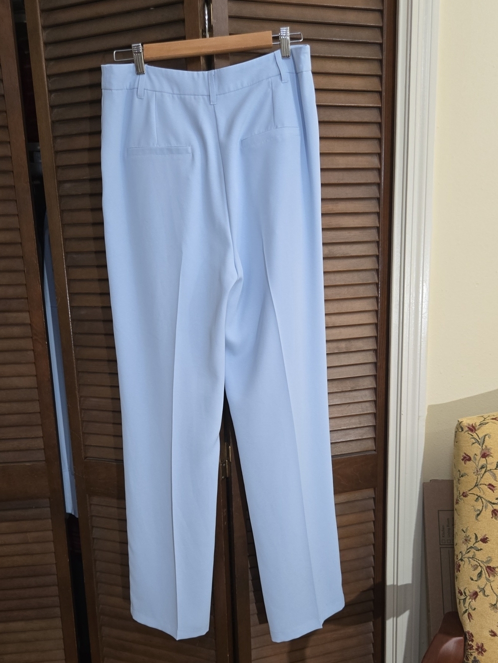 Women's Light Blue Pleated Trousers - Picture 6 of 6